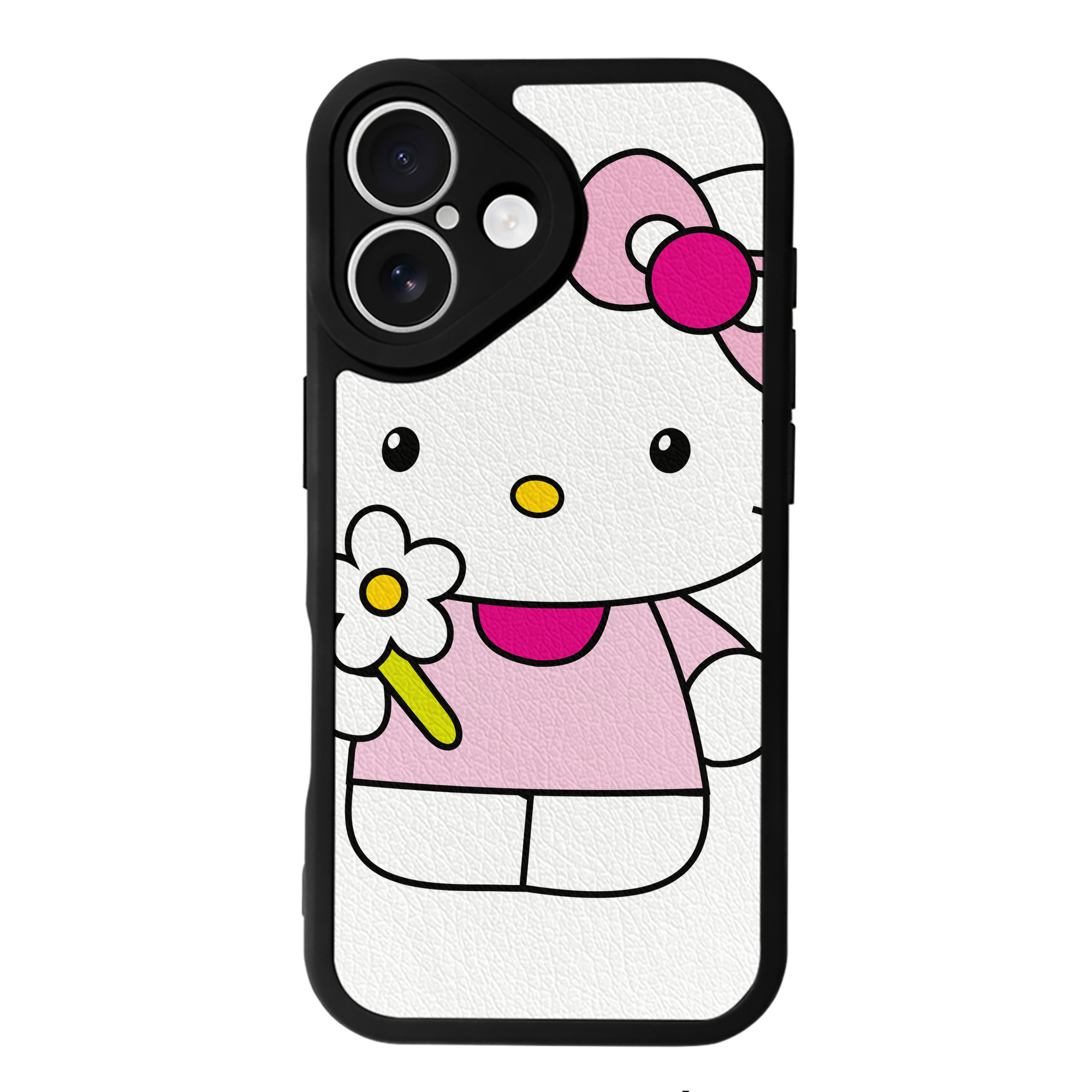 （画像用） Hello Kitty ハローキティ 【iPhone 16シリーズ対応】シリコンスマホケース（レザー調） 材質：シリコン